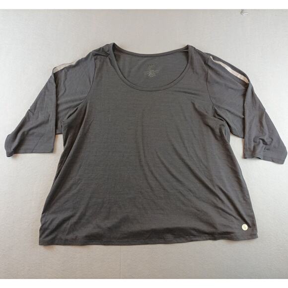 Torrid Active Womens 3/4 Slve ScoopNeck Workout Shirt Size 4 Black - Picture 1 of 10
